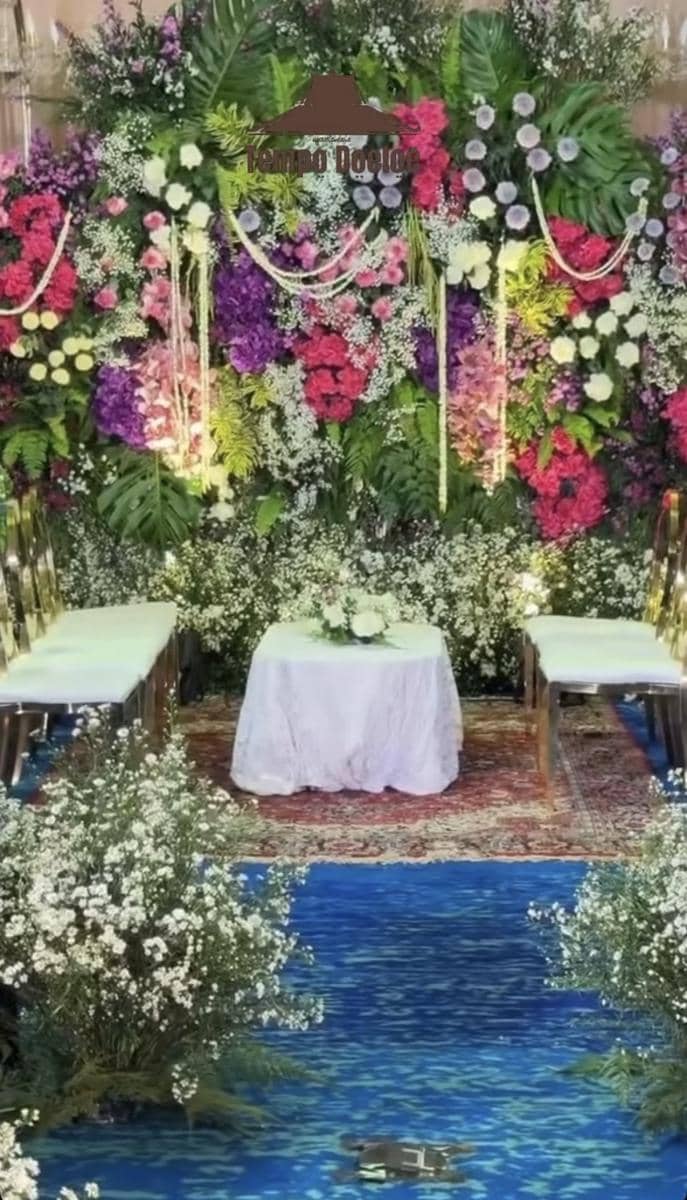 Dekorasi lamaran Claudia dan Riza Syah