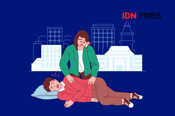 Ilustrasi pertolongan pertama pada orang yang mengalami kejang.