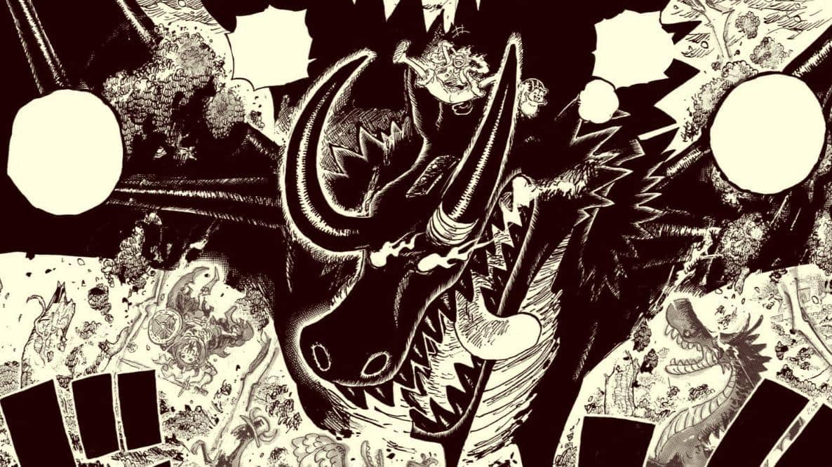 Naga Loki dan Gear 5 Luffy. (Dok. Shueisha, Eiichiro Oda/One Piece)