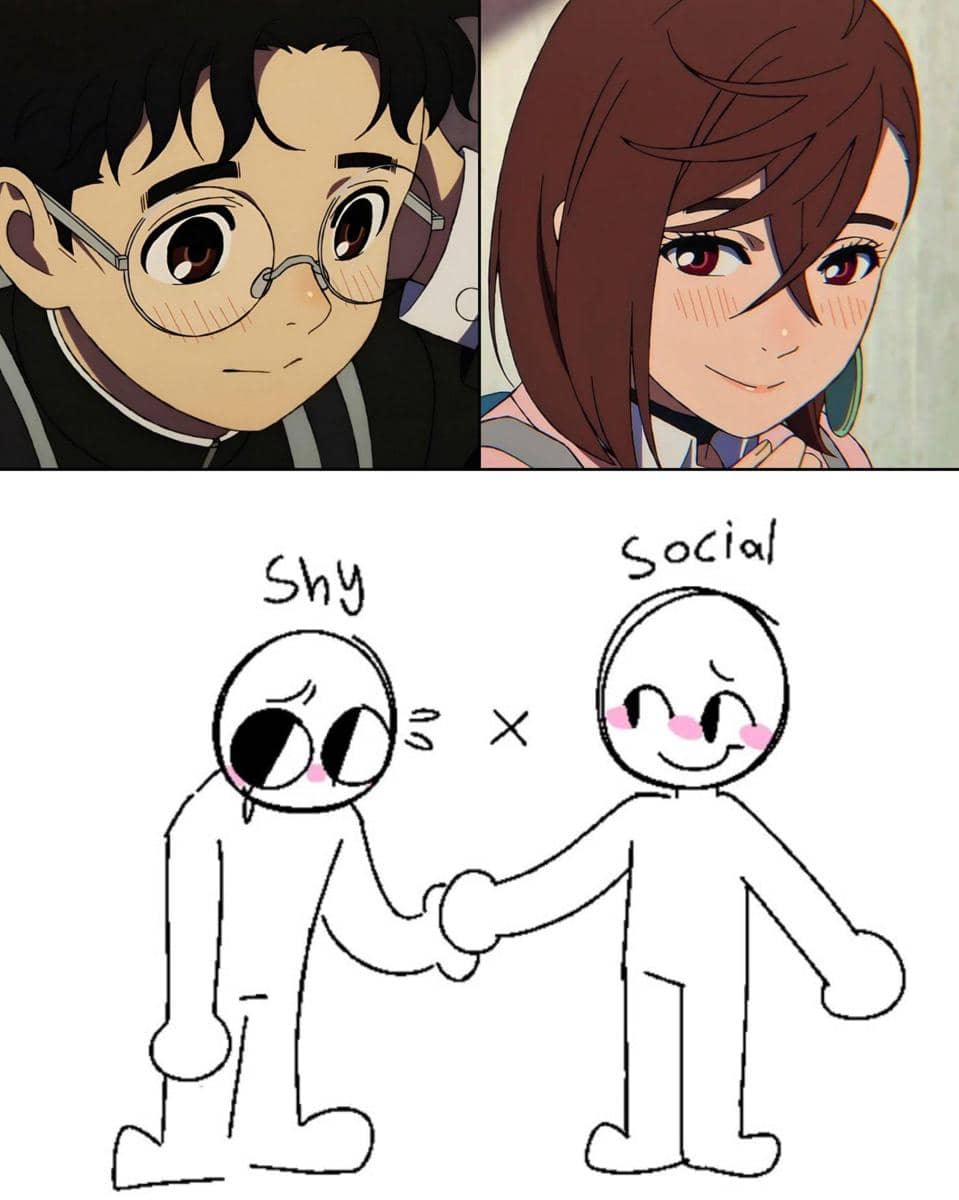 meme anime tentang sifat pemalu
