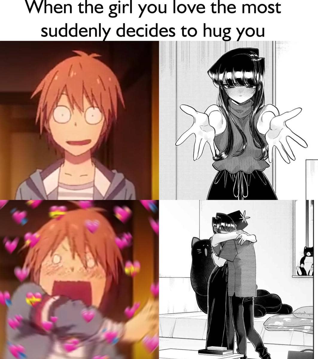 meme anime tentang pelukan