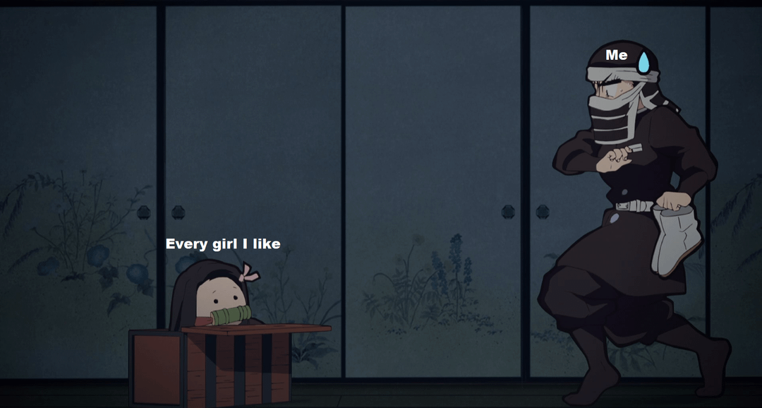 meme anime tentang sifat pemalu