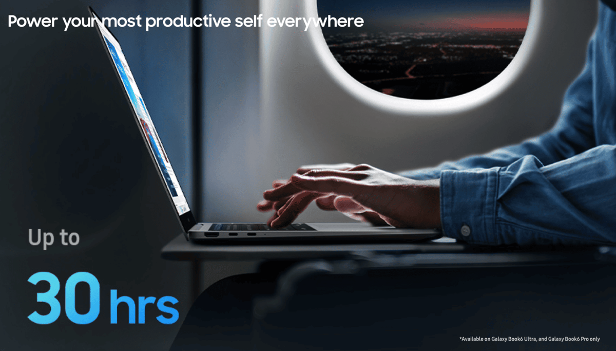 Samsung mengklaim daya tahan baterai Galaxy Book6 Ultra hingga 30 jam
