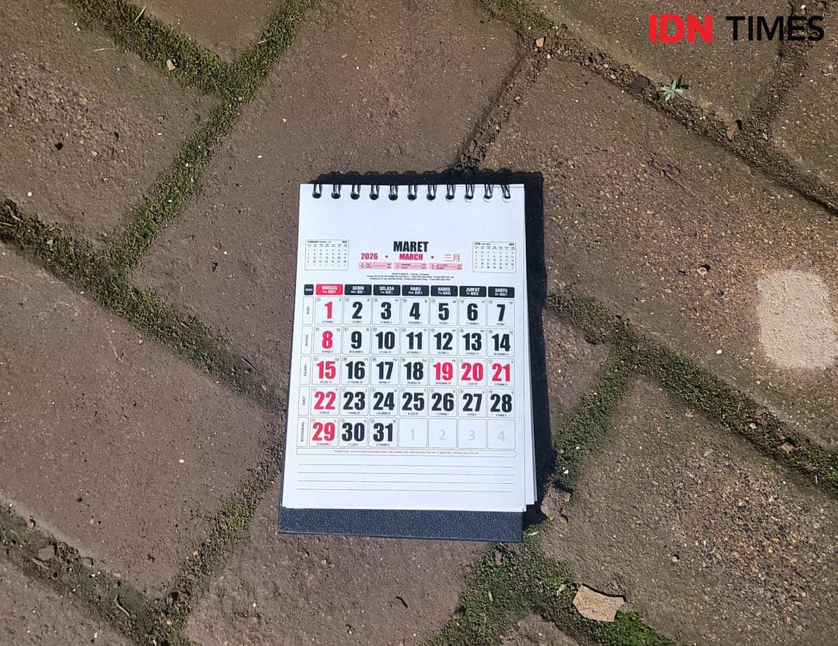 Ilustrasi kalender Maret 2026.