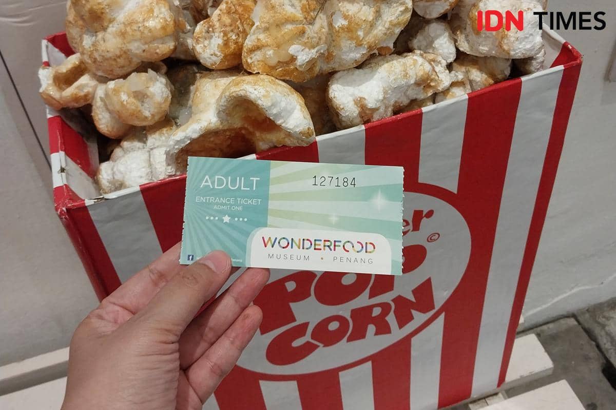 Potret tiket masuk ke Wonderfood Museum Penang 