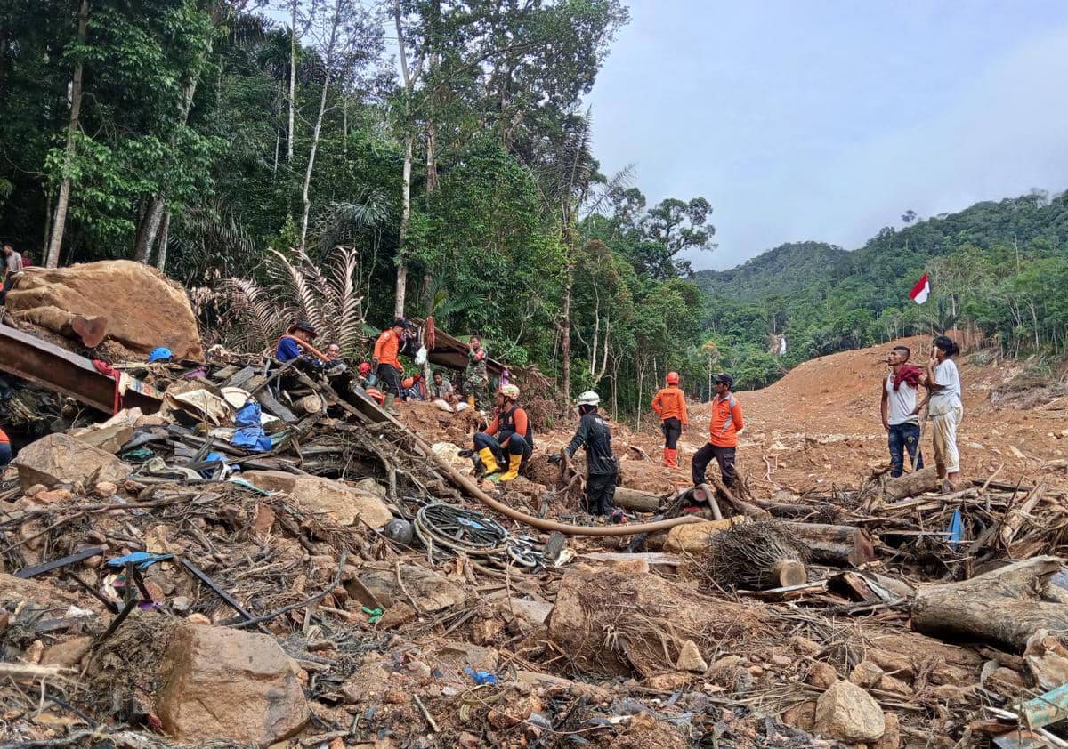 Desa Bair, Kecamatan Tapian Nauli, Kabupaten Tapanuli Tengah, yang hilang setelah longsor menerjang desa yang berlokasi di perbukitan tersebut, pada November 2025 lalu. (Dok. Junaidin Zai)