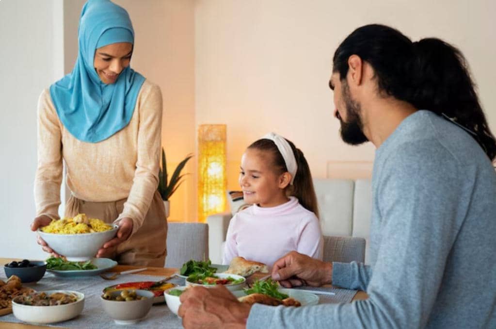 ilustrasi makan bersama