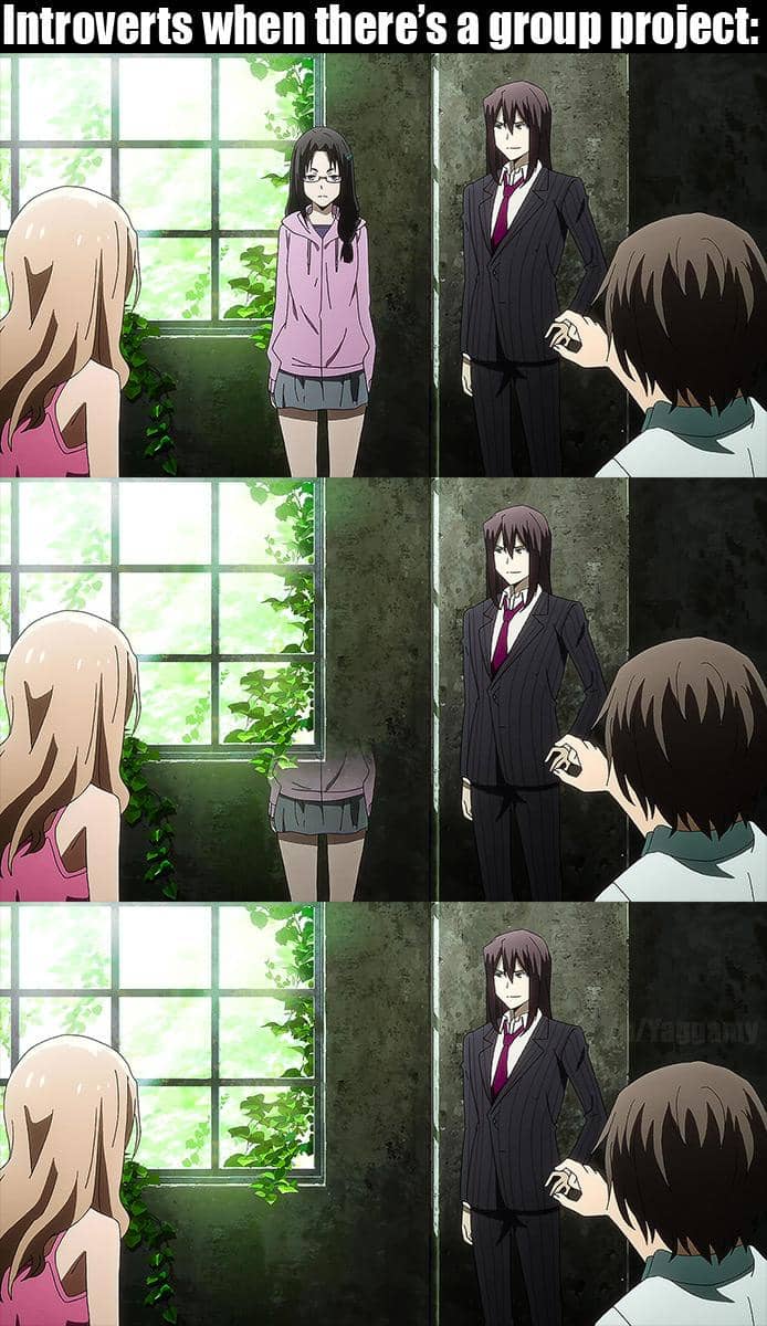 meme anime tentang kerja kelompok