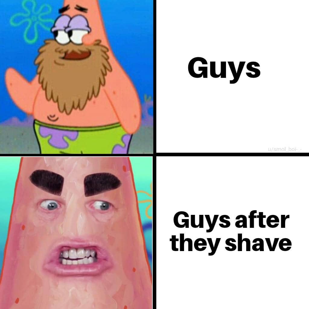 meme SpongeBob tentang bercukur