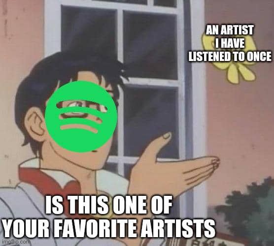 meme kartun tentang Spotify