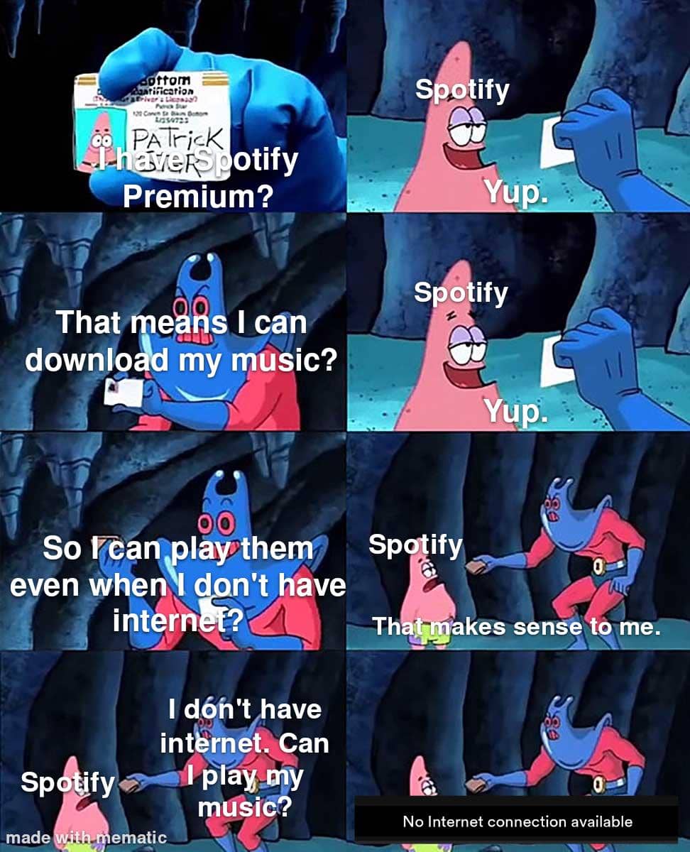 meme kartun tentang Spotify