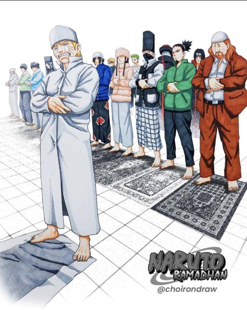 meme anime sambut Ramadan 2026 (x.com/choirondraw)