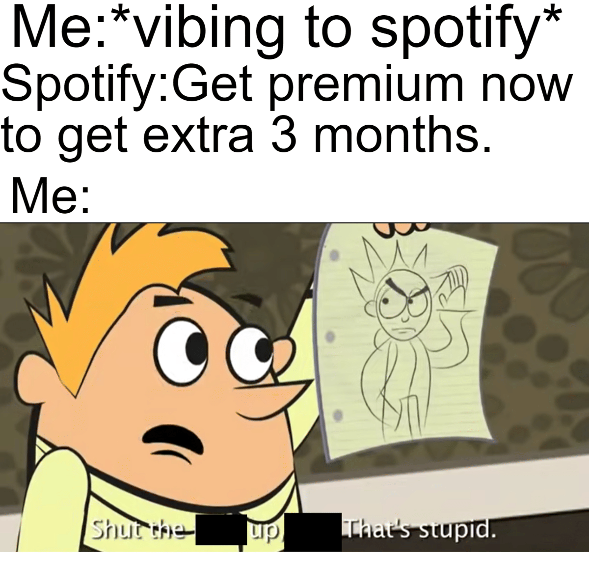 meme kartun tentang Spotify