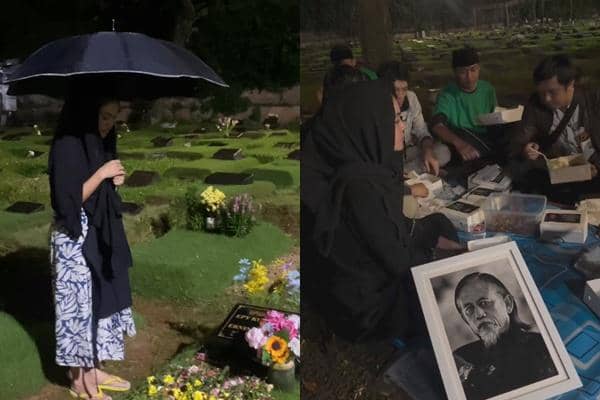 Karina Ranau Sahur Pertama di Makam Epy Kusnandar