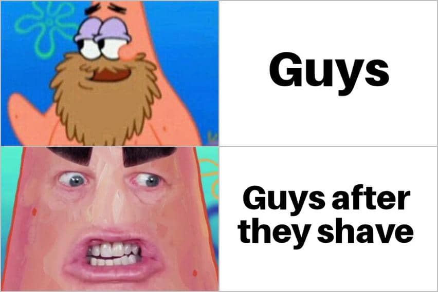 8 Meme SpongeBob tentang Bercukur, Muka Langsung Bersih