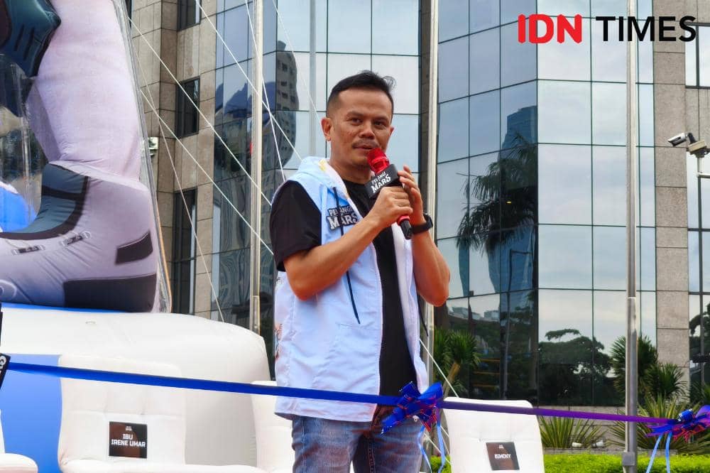 Dendi Reynando, produser film Pelangi di Mars, dalam konferensi pers di Jakarta, Kamis (19/2/2026)