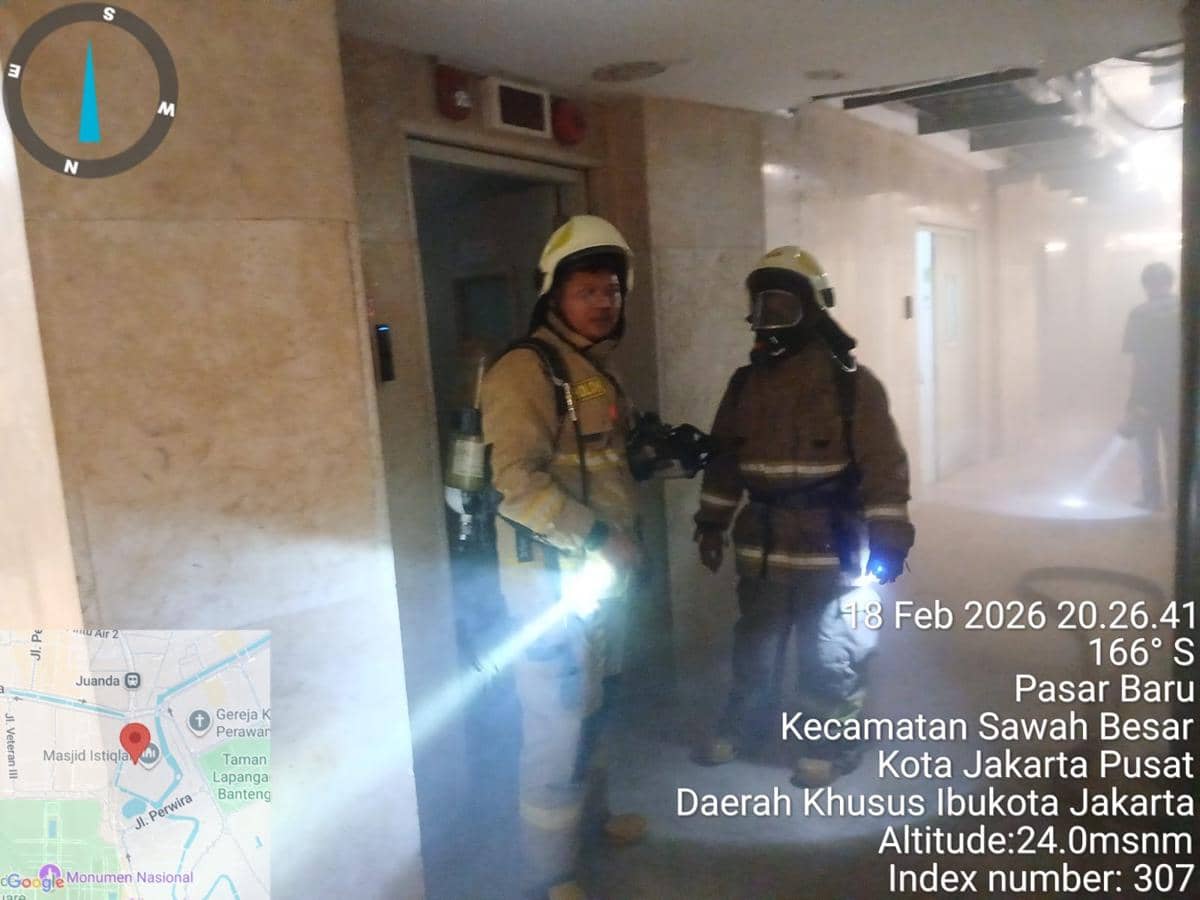 Ruang CCTV Masjid Istiqlal Terbakar saat Tarawih Perdana 