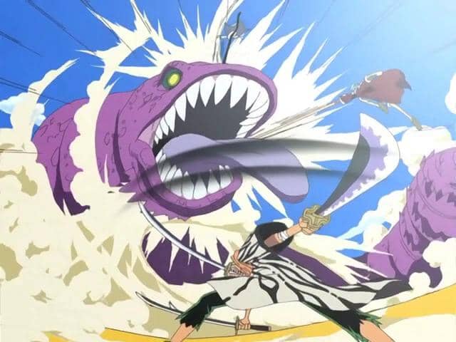 Luffy zoro dan sanji Gomu Gomu no Tatsu Épaule Muchi Maki Shoot.jpg