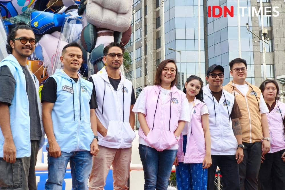 Potret peresmian balon raksasa Pelangi Di Mars di Jakarta, Kamis (19/2/2026)