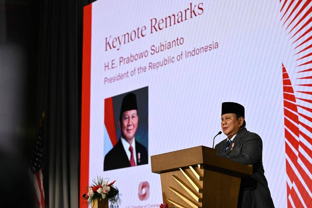 acara Indonesia-US Business Summit pada Rabu (18/2/2026), di U.S. Chamber of Commerce, Amerika Serikat (dok. BPMI Sekretariat Presiden)