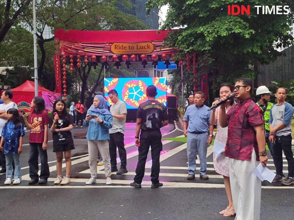 Potret kemeriahan pawai Imlek di acara “Ride to Luck” (Join the Journey, Catch the Luck) pada Selasa (17/2/2026) di SCBD