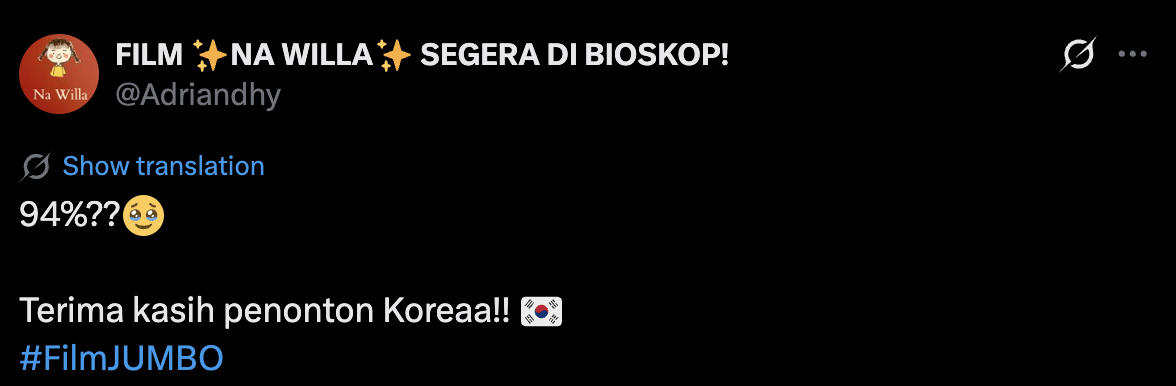 reaksi Ryan Adriandhy soal Jumbo yang tayang di Korea Selatan