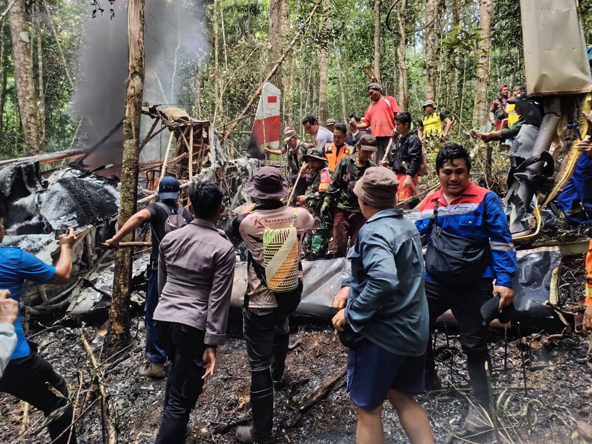 Pesawat Pelita Air nomor penerbangan PAS 7101 registrasi PK-PPA  jatuh di Gunung Pa’belaban, Desa Kampung Baru, Kecamatan Krayan Timur, Kabupaten Nunukan, Kamis (19/2/2026). 