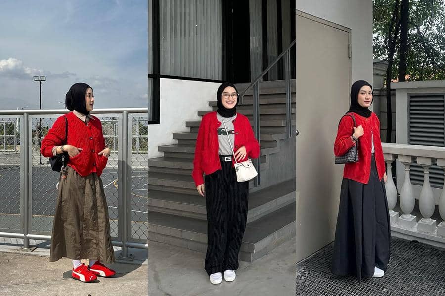 9 Ide Styling Outfit Merah ala Jihan Rifa, Selalu Modis