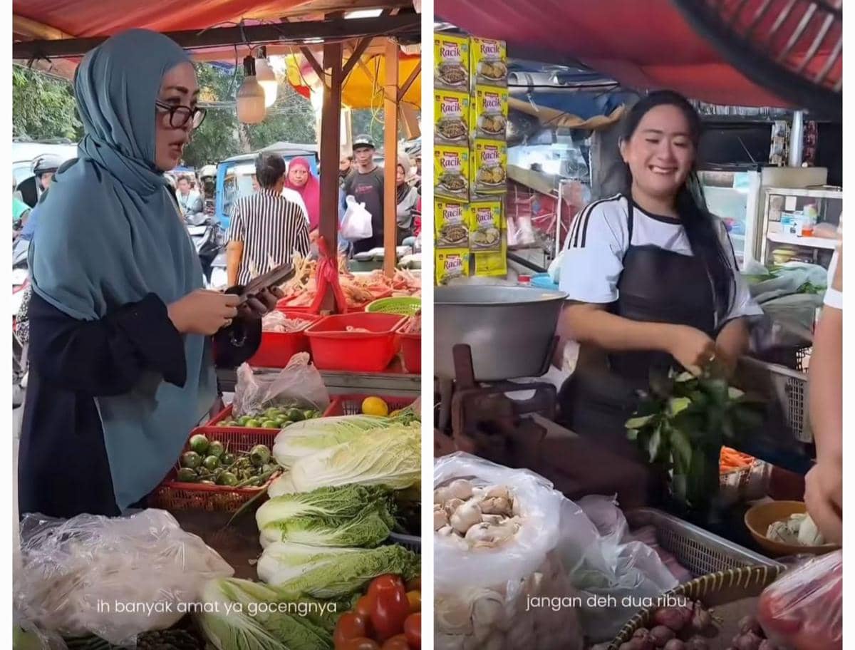 potret Angelina Sondakh belanja di Pasar Kebayoran