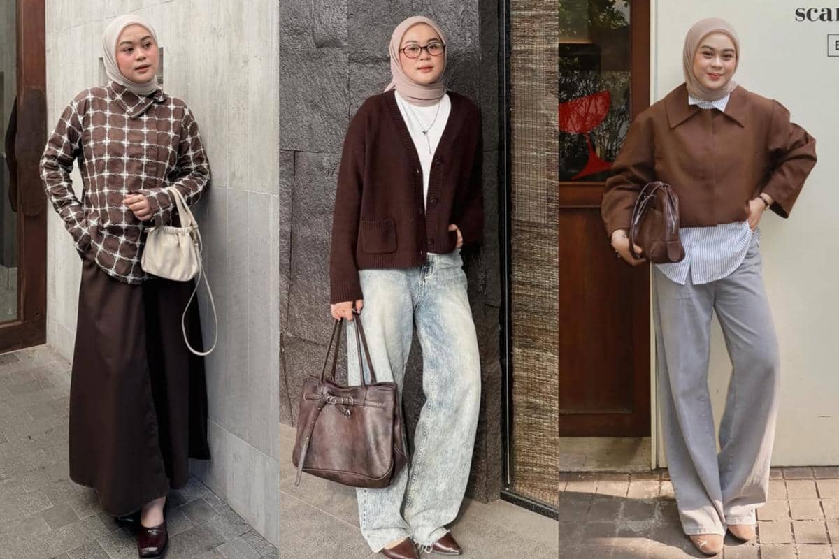 8 Mix and Match Hijab ala Adzra Afifah untuk Hangout, Earthy Chic!