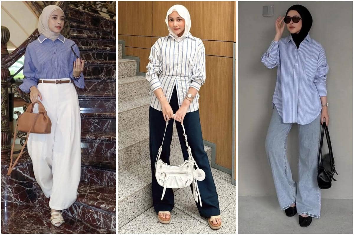 7 Ide OOTD Bukber Pakai Kemeja Stripe ala Selebgram, Casual and Chic!