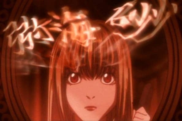 Misa melihat namanya menggunakan Mata Shinigami.