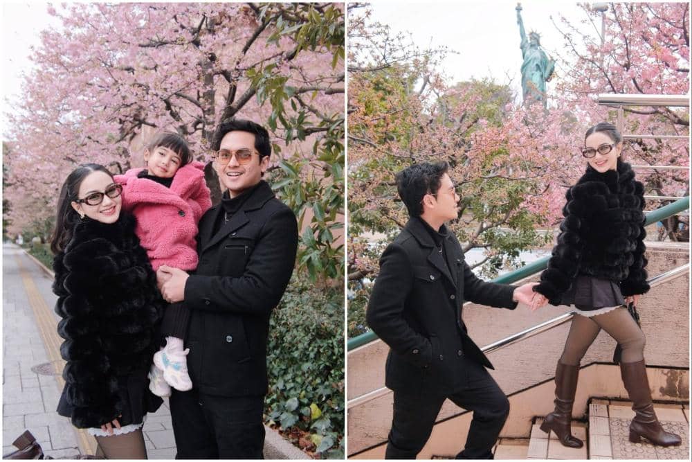 10 Potret Keluarga Nanda Arsyinta Menikmati Sakura di Odaiba, Jepang!