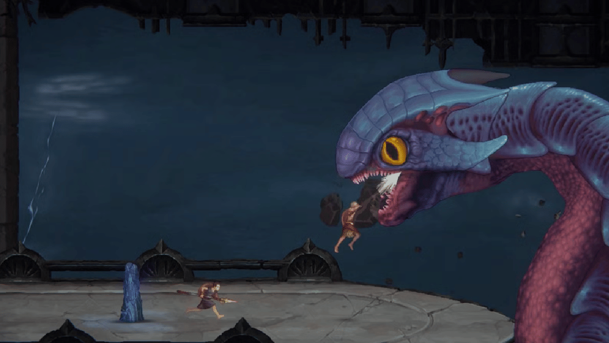 cuplikan gameplay co-op Kratos dan Deimos