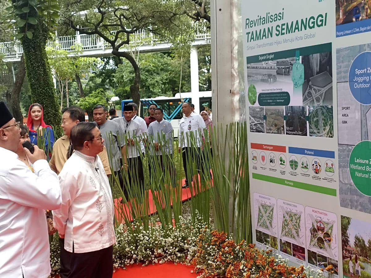 Gubernur DKI Jakarta Pramono Anung melakukan Grondbreaking Revitalisasi Taman Semanggi, Jumat (20/2/2026). 