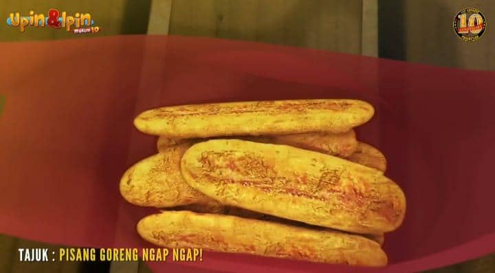 pisang goreng dalam animasi Upin & Ipin