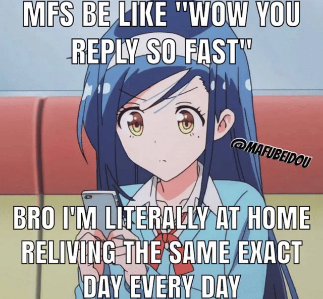 meme membalas chat sangat cepat