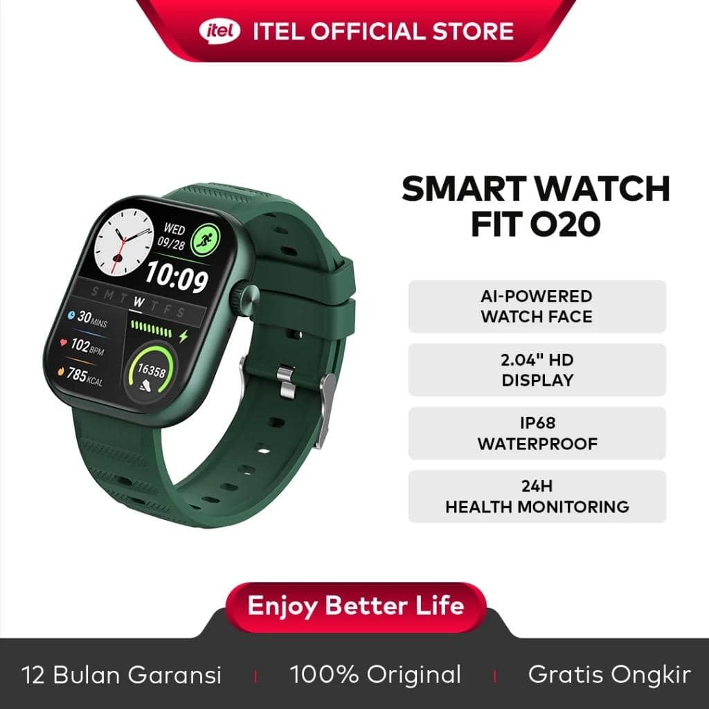 Itel Smartwatch ISW-O20 AI Watch Face (shopee.co.id/itel Authorized Store)