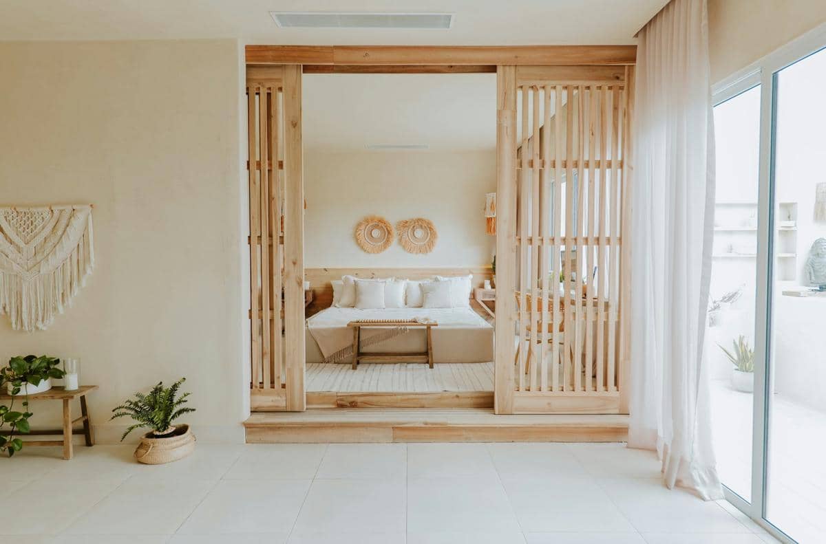 ilustrasi interior rumah tropical modern