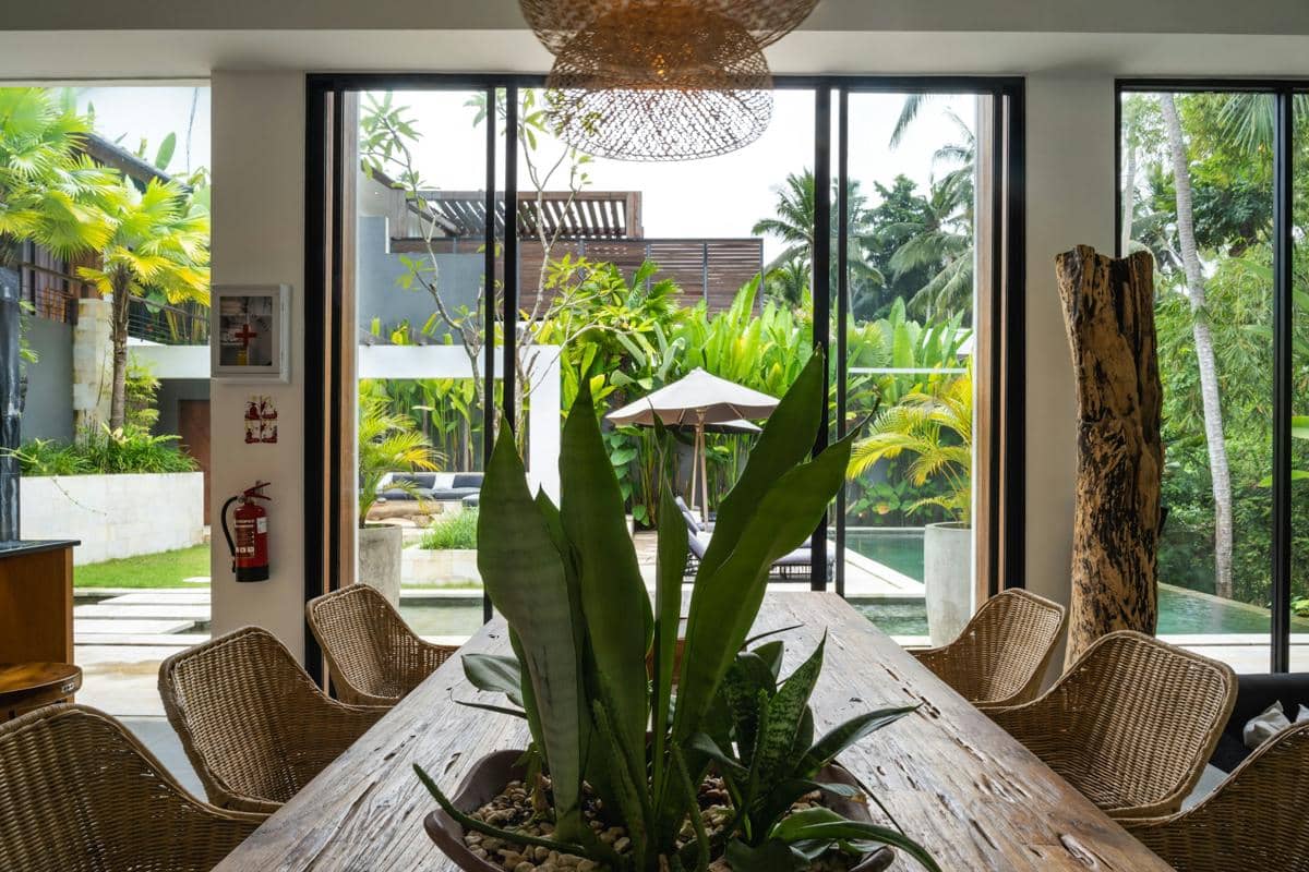 ilustrasi interior rumah tropical modern