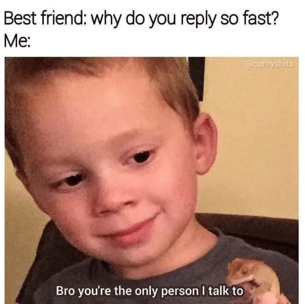 meme membalas chat sangat cepat