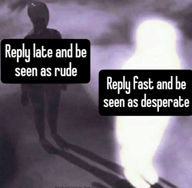 meme membalas chat sangat cepat
