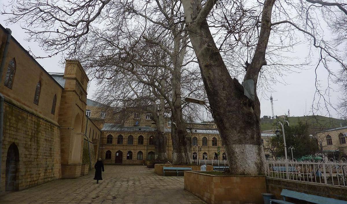 Masjid Juma Derbent yang terletak di Derbent, Republik Dagestan, Rusia.
