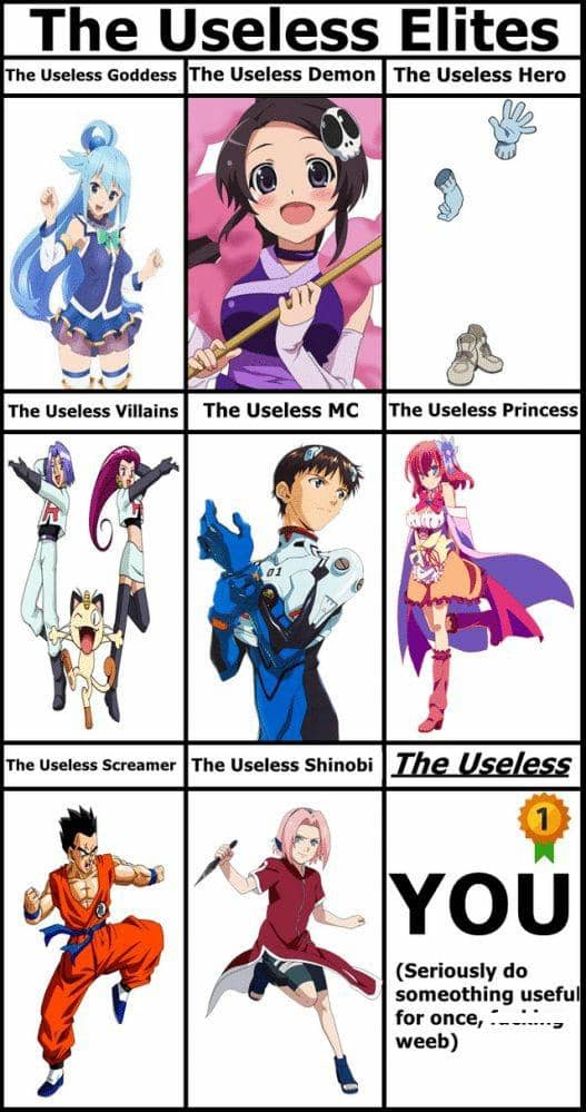 meme anime tentang hal gak berguna