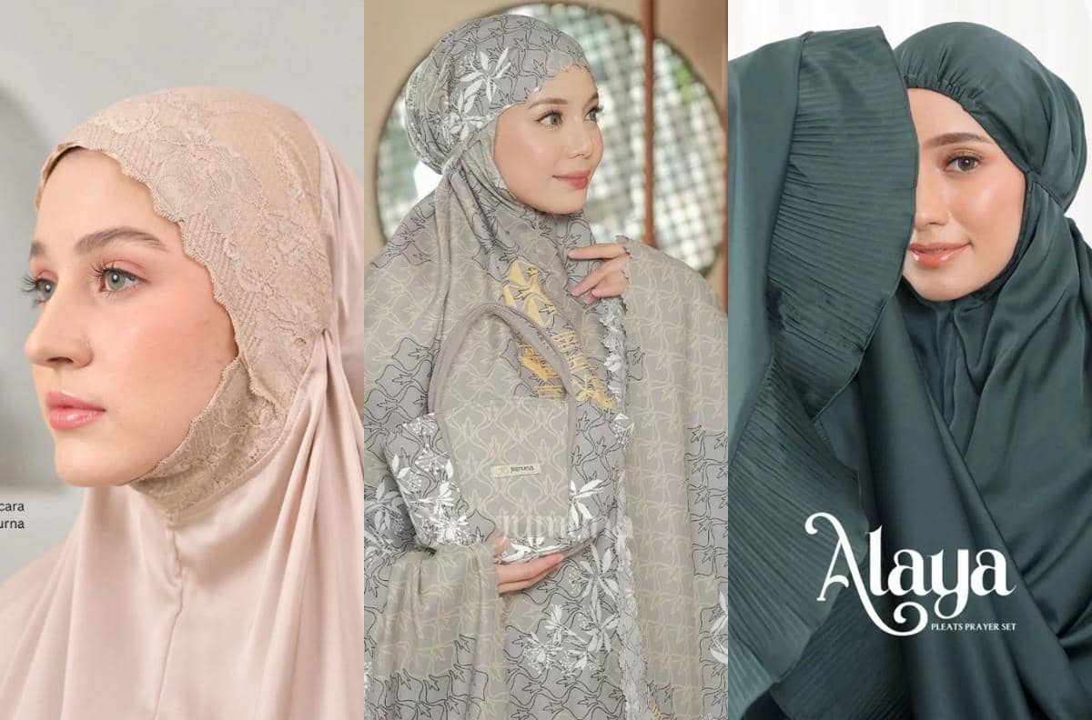 Mukena renda Nabnib, laser cut Jumuna,  dan pleats Kallia Label 