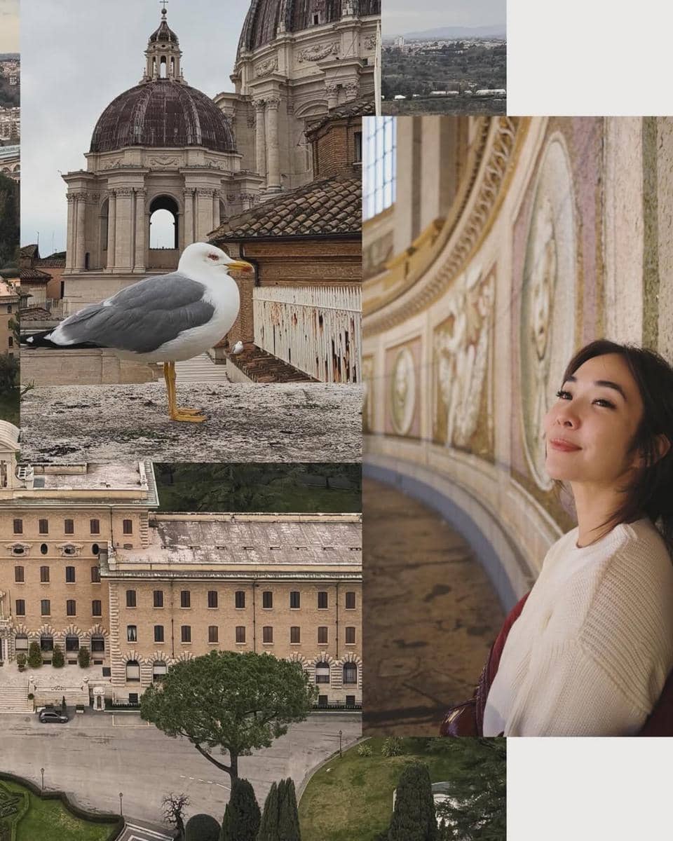 Gisella Anastasia saat jalan-jalan di Kota Vatikan