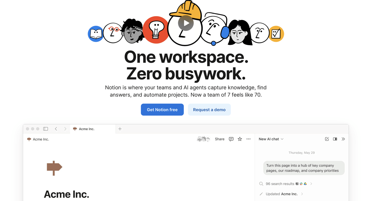 tangkapan layar situs resmi Notion