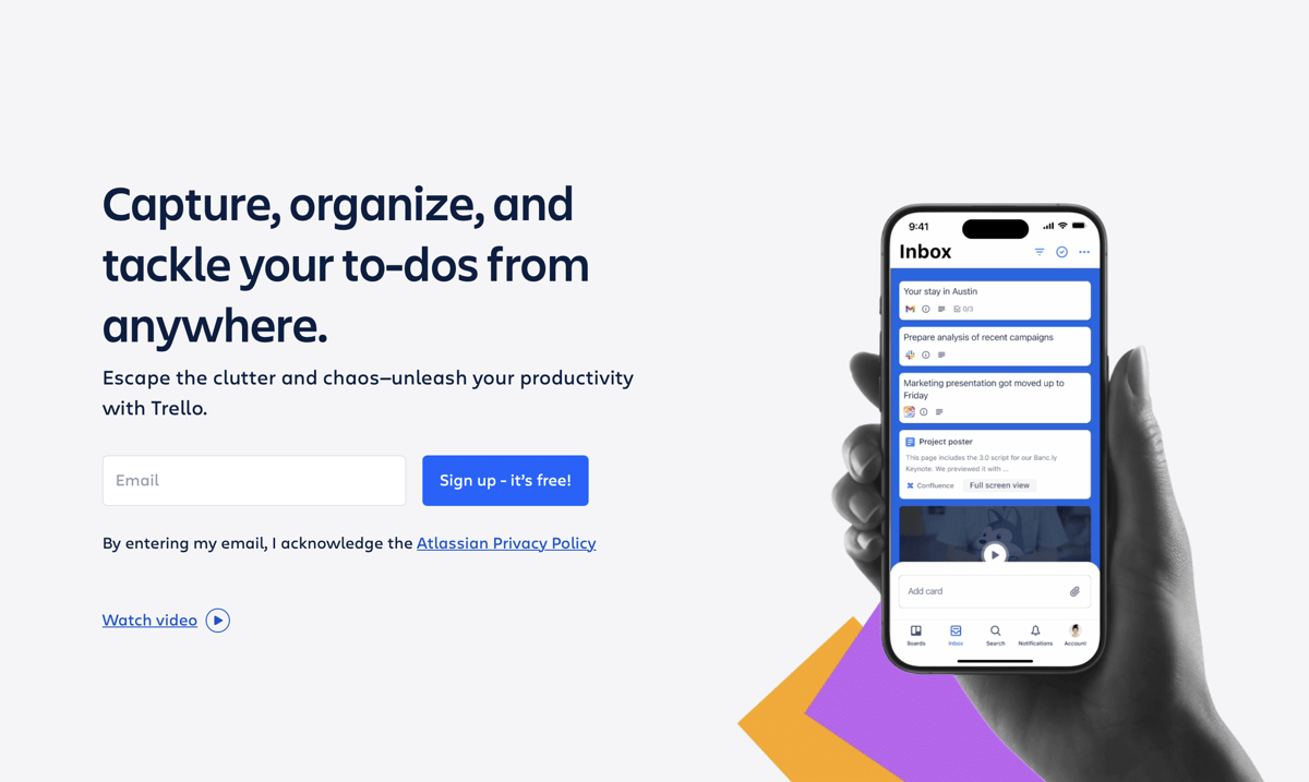 tangkapan layar situs resmi Trello