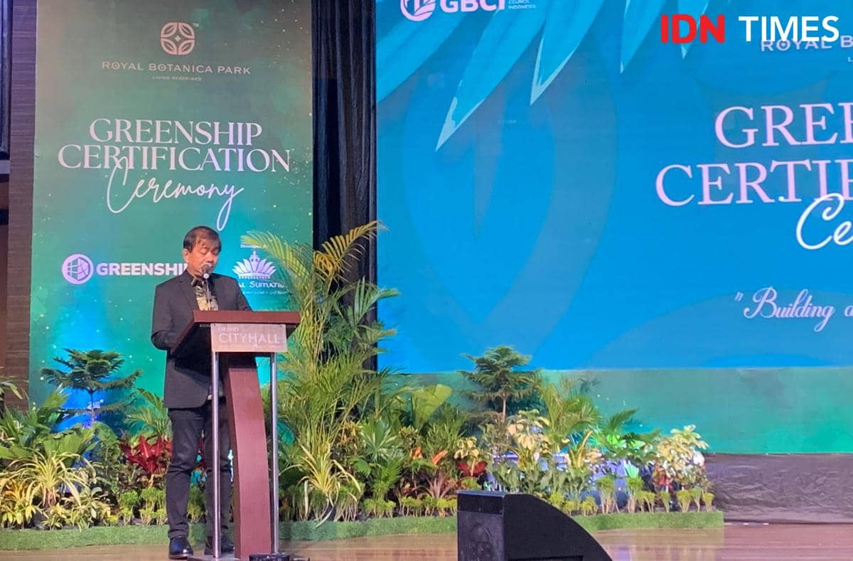 Penyerahan greenship certification dari GBCI untuk perumahan Royal Botanica Park, Sabtu (21/2/2026) (IDN Times/Indah Permata Sari)
