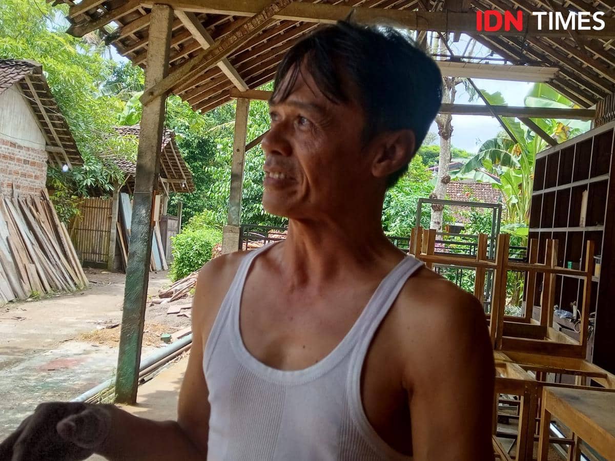 Salah satu warga Padukuhan Ngunan Unan, Heri Kusmindarto.